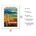 thumbnail image 2 of New Zealand - Playground of the Pacific - Get in the Queue for Queenstown - Vintage Travel Poster c.1930 - Bamboo Fine Art 290gsm Paper Print (Unframed) 24x32in, 2 of 4
