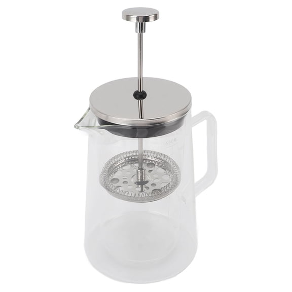 YAHHU 650 ml High‑Borosilicate Glass French Press – Double‑Wall, Heat‑Resistant, V‑Shaped Spout, Ladder Handle