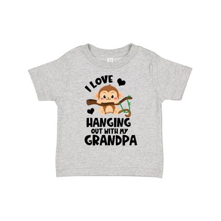 

Inktastic Monkey I Love Hanging out with My Grandpa Boys or Girls Toddler T-Shirt