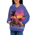 thumbnail image 2 of DISNIMO Palm Tree Hoodie Girls Boys Hoodies 8-10 Pullover Sweatshirt with Hoodie Kids Long Sleeve Sweatshirts with Pockets Unisex Clothes Children Streetwear Hoodie Polyester, 2 of 7