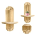 thumbnail image 3 of 1Pcs Boho Shelves Wall Decor Mid Century Modern Decorative Floating Shelves 11.81inch with Ledge for Indoor Decoration Holding Planter Ornaments, 3 of 10