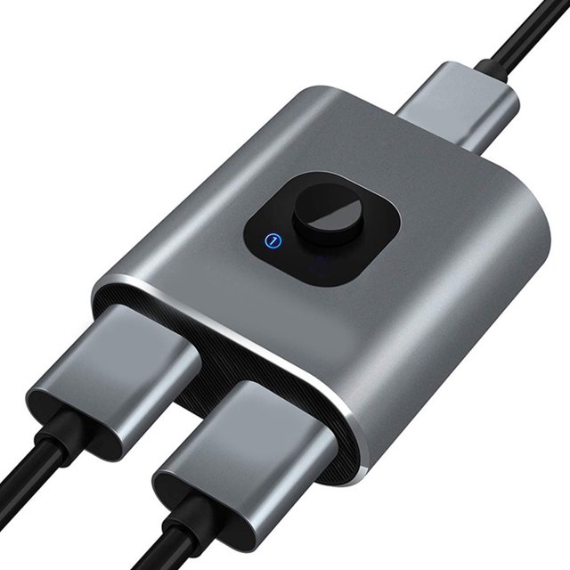 Interruptor De Interfaz Multimedia HD, Bidireccional 2 En 1 Salida Divisor De Interfaz Multimedia HD aleación De Aluminio De 5 W Para Proyector Para Consolas De Juegos Para TV