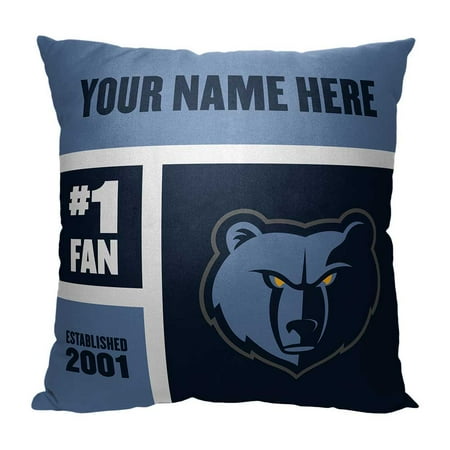 The Northwest 1NBA-69501-0028-RET 18 x 18 in. NBA Memphis Grizzlies Colorblock Personalized Throw Pillow