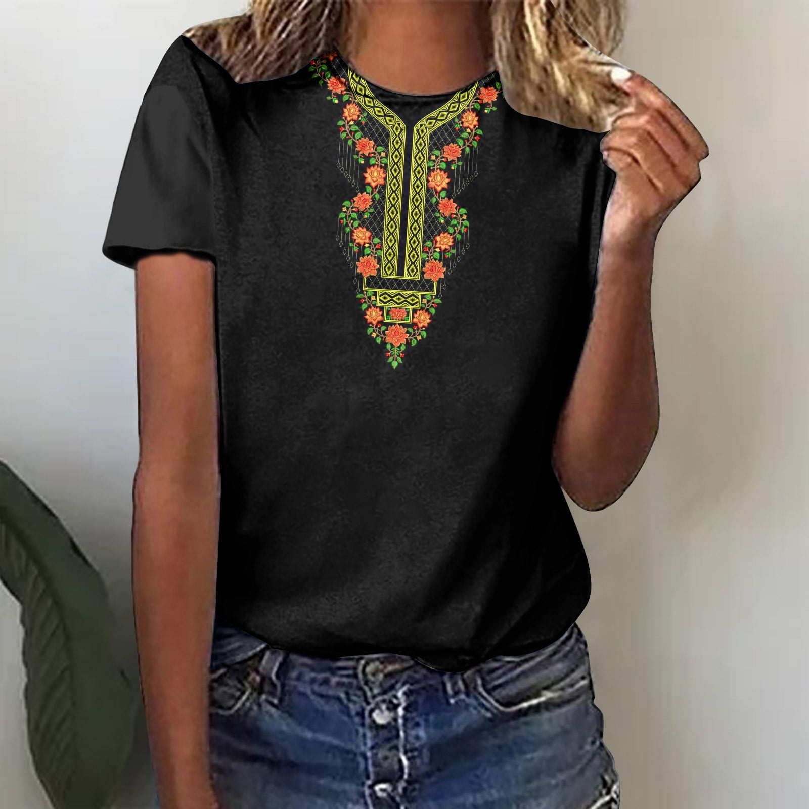 embroidered peasant top