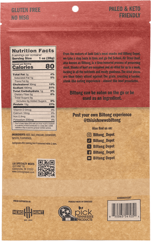 Biltong Depot Biltong/Drywors Bundle (8oz, pack of 2): Original Steak Slices with Fat & Original Drywors - High Protein Snack, No Sugar, Natural Dried Beef Jerky & Beef Sticks