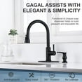 thumbnail image 3 of GAGALIFE Built in Kitchen Sink Soap Dispenser Matte Black with 13 OZ Bottle, Refill from The Top, 3 of 9