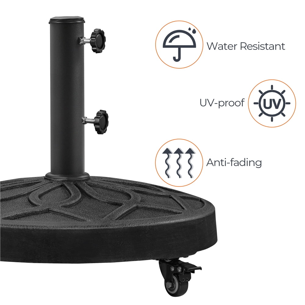 Yaheetech 20" Outdoor Rolling Heavy Duty Patio Market Umbrella Base, Black