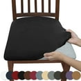 thumbnail image 1 of Nvzi Fundas de asiento impermeables para comedor, fundas protectoras elásticas, extraíbles y lavables para sillas de cocina (4 piezas, negras), 1 of 3