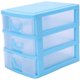 thumbnail image 3 of Mini caja de almacenamiento de plástico tipo cajón translúcido (azul de 3 capas), 3 of 5
