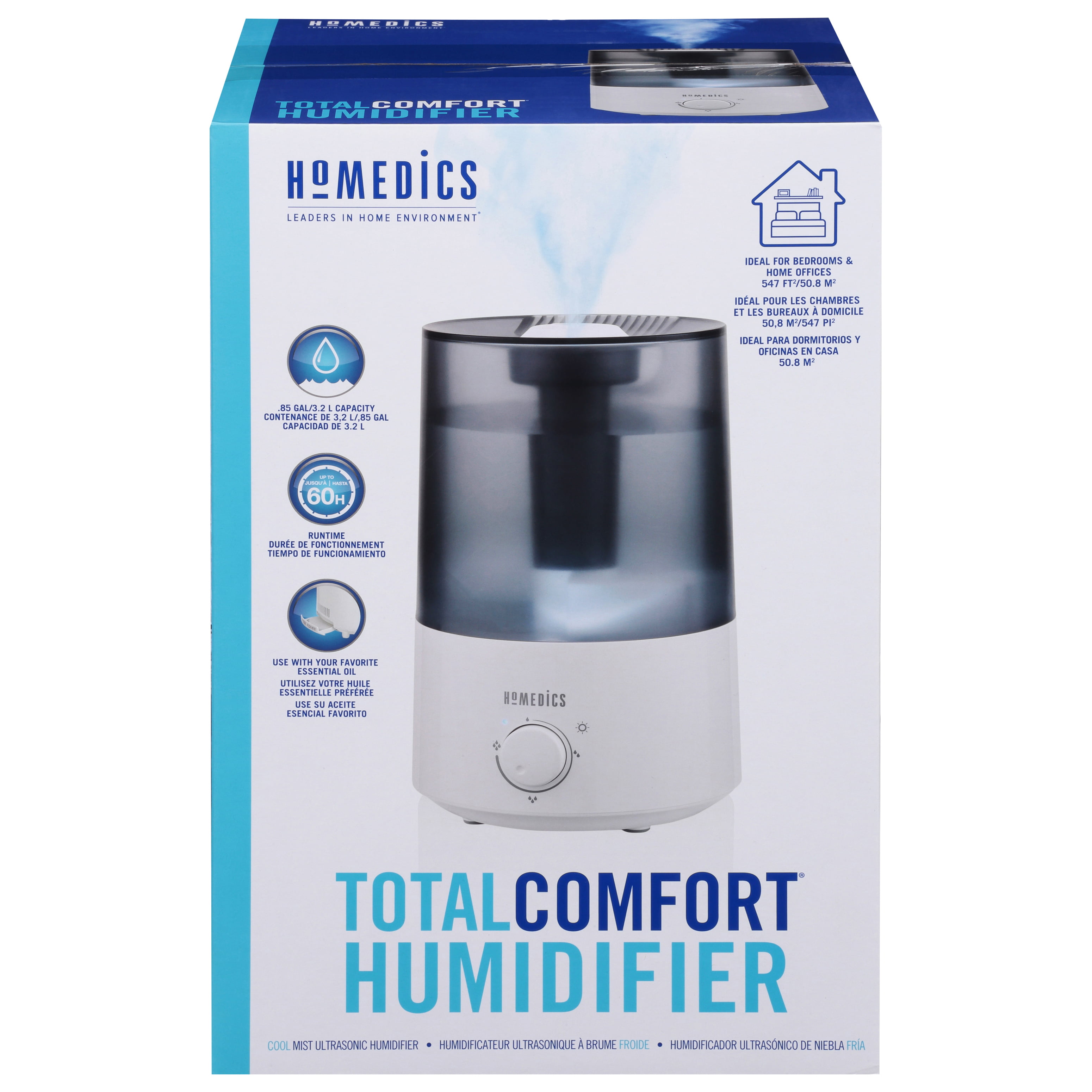 Homedics Totalcomfort® Ultrasonic Humidifier 360 Mist White UHE