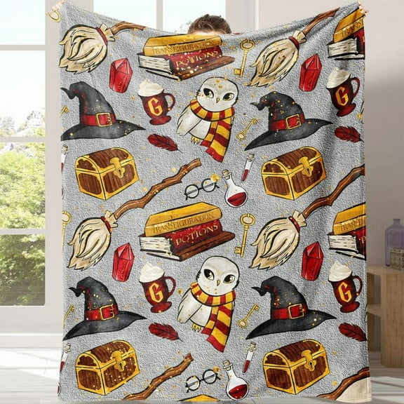 Cartoon Pattern Blanket, Soft Cozy Throw Blanket with Storage Bag, Air-conditioned Room Blanket for Bed, Halloween Decor Warm Napping Blanket for Home & Office, Valentine's Day Gift, Soft Blankets