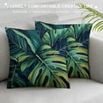 thumbnail image 3 of Awypu  Throw Pillow Covers Green Tropical Palm and Banana Leaves Watercolor Decorative,Square Cushion Case for Home Sofa Couch 18X18 Inch, 3 of 5
