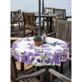 thumbnail image 2 of Outdoor Tablecloths with Umbrella Hole & Zipper, Purple Flowers Round Tablecloth 54 Inch, Butterfly Spring Floral Watercolor Farmhouse Waterproof Table Cloth, Patio/Pool/Picnic Table Covers, 2 of 8