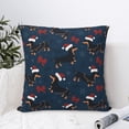 thumbnail image 4 of Pofeuu Christmas Dachshund Print Double-sided plush pillowcase Square Throw Pillow Covers Pillows Cover for Living Room Bedroom Sofa Couch Cushion Cover（No pillow core）-12"x12", 4 of 7