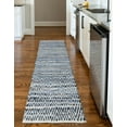 thumbnail image 4 of Unique Loom Chindi Chevron Collection Area Rug - Claire (2' 2" x 6' 1" Runner Denim/Light Blue), 4 of 7