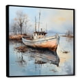 thumbnail image 2 of Designart "Winter Boat Appeal I" Boat Floater Framed Wall Decor, 2 of 5