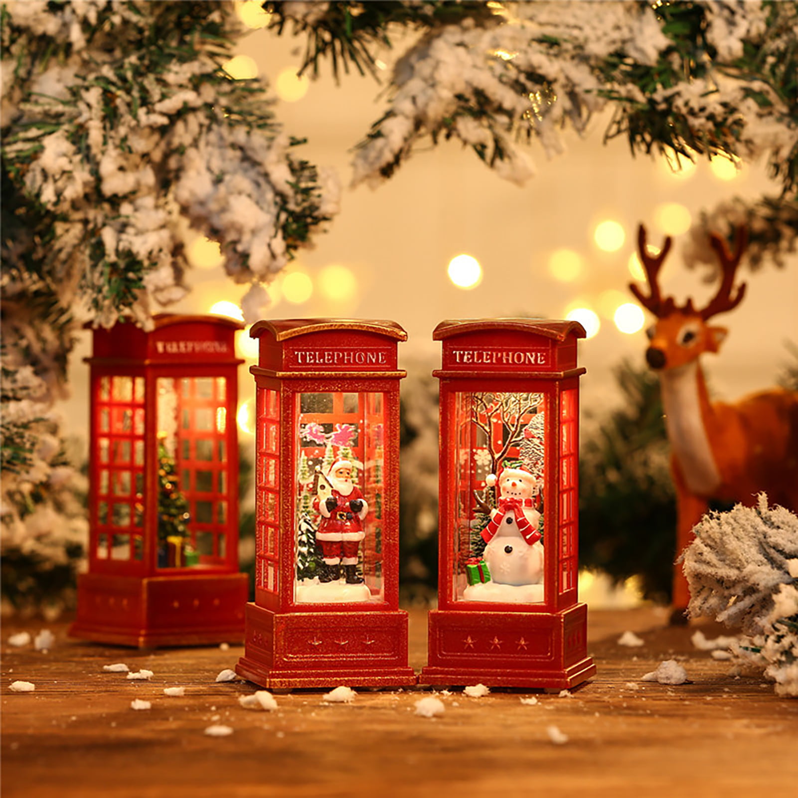  Arts and Crafts for Kids Ages 2-4 Girls Christmas Decoration  Christmas Telephone Booth Wind Lamp Decoration Home Props Red Light Phone  Booth 10ml DIY Crafts for Girls Ages 12-14 (B, One