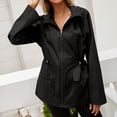 thumbnail image 3 of Cheers.US Women's Long Raincoat with Hood Outdoor Lightweight Windbreaker Rain Jacket Waterproof, 3 of 7