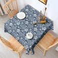 thumbnail image 2 of Blue Pioneer Flower and Paisley Pattern Square Tablecloth,Waterproof Square Table Cover,Wipeable Spillproof Washable Table Cover for Home Kitchen Party Decor 42"X42"(107x107cm), 2 of 6