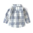 thumbnail image 4 of UQJfacai Boys Long Sleeve Button Down Shirt Kid Toddler Plaid Shirts Boys Casual Lapel Collar Western Tops with Pocket 1-10 Years, 4 of 7