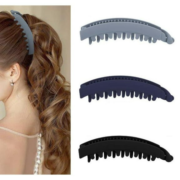 3PCS Matte Jaw Clips Set, Mixed Colors Everyday Hair Claw, Volumizing Banana Clip for Ponytail Bun, Lightweight Hair Accessories for Women Girls, Spring Summer Styles