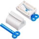 thumbnail image 4 of 3 piezas de exprimidor de pasta de dientes con tubo rodante, soporte para asiento de pasta de dientes, dispensador giratorio de pasta de dientes para baño (color mixto), 4 of 7