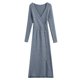 thumbnail image 3 of mfyjkho Vestidos de verano para mujer, Vestido de punto ajustado con capa interior de color liso para mujer Vestidos de fiesta para mujer s, 3 of 7