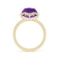 thumbnail image 2 of ANGARA Natural Five-Petal Flower 3.7 ct Amethyst Backset Ring with Diamonds in 14K Yellow Gold for Women (Size-10mm) | February Birthstone, Anniversary, Jewelry Gift for Women | Natural Amethyst Ring, 2 of 8