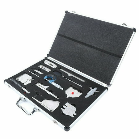 

Welding Gauge Tool Set 13pcs Inspection Ruler Measuring Welder Inch and Metric Welding Gauge Tool Inspection Ruler Tool Box in Inch Measuring Gage Inspection Welding Gauge Tool Measurement Gauge