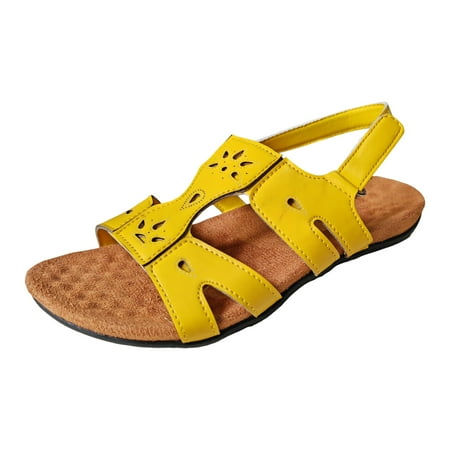 

Jungdeepe Ladies Retro Casual Hollow Out Open Toe Flower Flat Bottom Large Size Slope Heeled Sandals Slippers Sandals for Women Wide Tan High Heels Womens Soccer Sandals Beach Flip Flops for Women