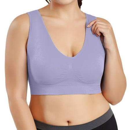MSJUHEG Sports Bras For Women Bras For Women Sports Bra Bra Plus Bra Ultra Thin Size Full Cup Tops Large Color Sports Women Bra Women S Blouse Removable Padded Bralette Purple 6Xl