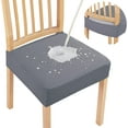 thumbnail image 1 of Juego de 2 fundas de asiento impermeables para sillas de comedor, fundas de asiento extraíbles y lavables de jacquard elástico, sin fundas traseras, beige JAMW Sencillez, 1 of 5