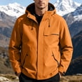 thumbnail image 5 of LEKWK Hooded Softshell Jacket for Men Full Zip Lightweight Outdoor Windbreaker, Water Resistant Utility Rain Coat with Zipper Pockets and Adjustable Cuffs for Hiking Travel Brown XL, 5 of 8