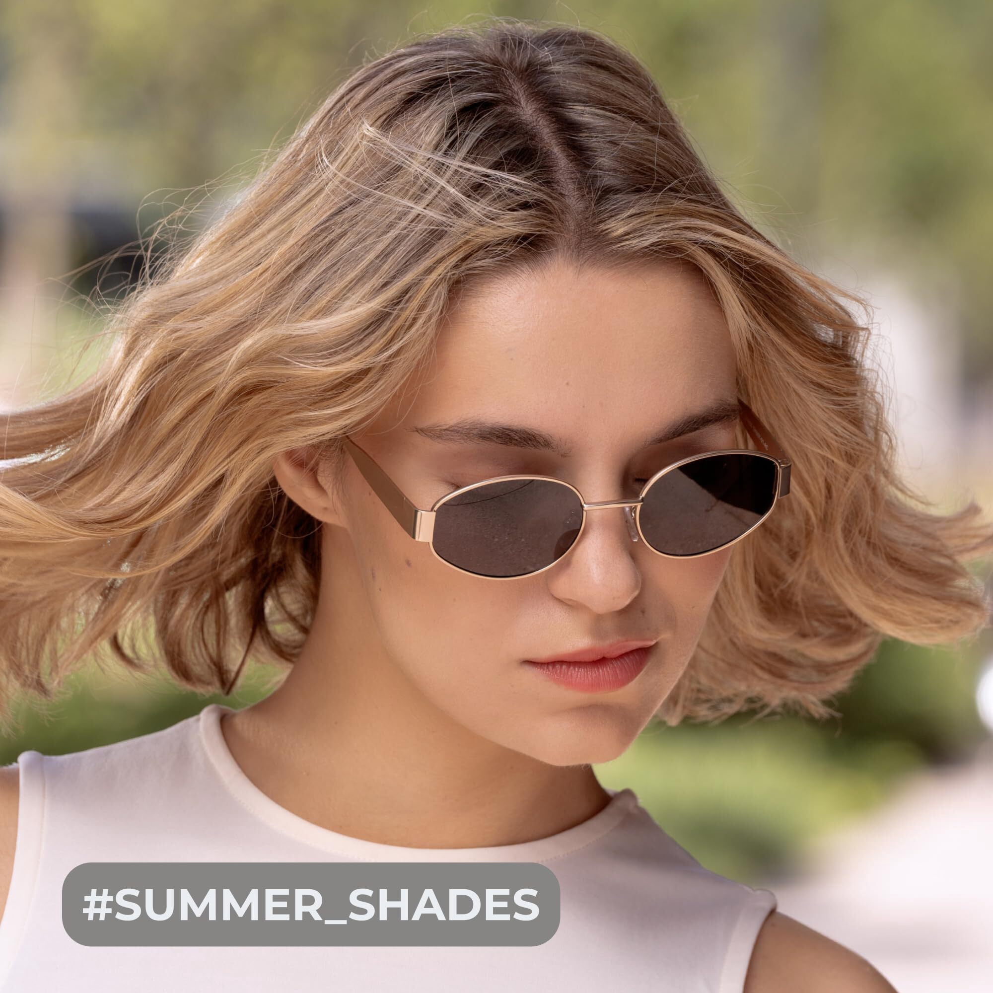 livho Oval Trendy Polarized Sunglasses Women Men, Retro Sun Glasses for Women Men 2025, Vintage Classic UV Protection Shades