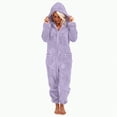 thumbnail image 6 of Towmus Women Onesies Fluffy Fleece Jumpsuits Sleepwear Plus Size Hooded Sets Pajamas Adult Winter Warm Pajamas Homewear Christmas with Pockets, 6 of 8