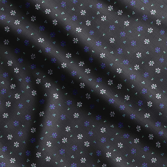 Soimoi Floral Print, Silk Fabric, Decor Sewing Fabric by The Yard 42 Inch Wide,Decorative Fabric for Shirts Suits Ties, Black