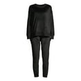 thumbnail image 3 of Secret Treasures Women's and Women's Plus Size Velour Top and Joggers, 2-Piece Set, 3 of 6
