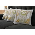 thumbnail image 2 of Ambesonne Cat Throw Pillow Cover 4 Pack, Magic Kitty Ornate, 24", Multicolor, 2 of 6