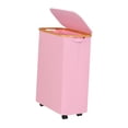 thumbnail image 2 of Cesta de lavandería con ruedas, cesto para ropa sucia con bolsa de lavandería desmontable, cesto de almacenamiento resistente, organizador plegable Rosa, 2 of 8
