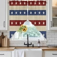 thumbnail image 4 of 4th of July Kitchen Window Curtains, Swag Curtains Valance for Bedroom Living Room Bathroom, Blue Red Star Striped Independence Day Rod Pocket Window Treatment Curtain Block Drapes 2 Panels 36"x45", 4 of 9
