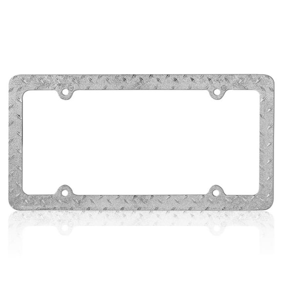 Heavy Duty Marine Grade Chrome Plated Stainless-Steel Metal Diamond License Plate Frame Universal Size for Car Truck SUV (Pack of 2)