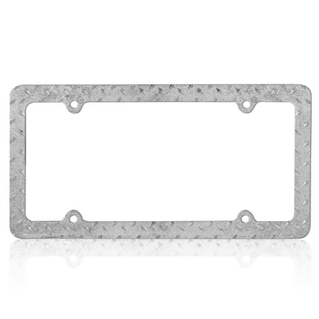 Heavy Duty Marine Grade Chrome Plated Stainless-Steel Metal Diamond License Plate Frame Universal Size for Car Truck SUV (Pack of 2)
