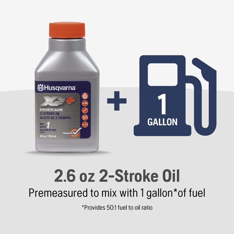 Husqvarna XP+ 2-Stroke Engine Oil - Universal Fit - 2.6 oz, Gray