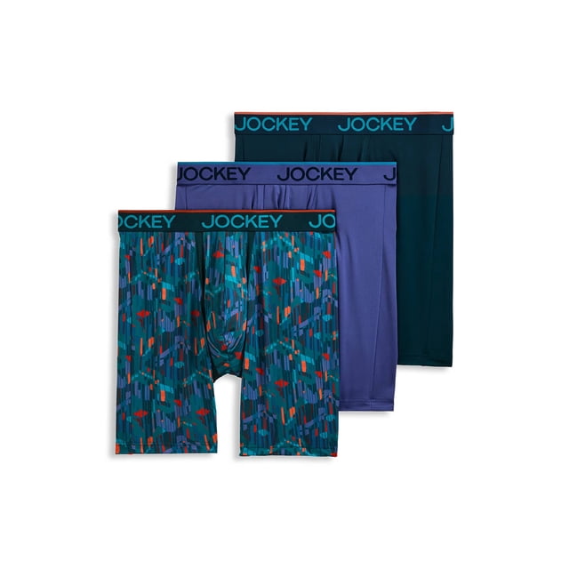 Jockey Chafe Proof Pouch Microfiber 8.5" Long Leg Boxer Brief - 3 Pack
