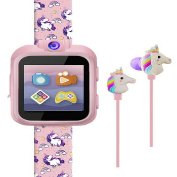 iTech Junior Girls Earbuds & Smartwatch Set - Pink Unicorn Print 900228M-40-PNP