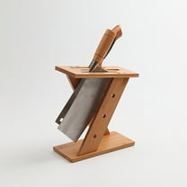 HEMOTON Bamboo Kitchen Knife Holder with Ventilation Design Easy to Clean Brown Color for Storage 15.5 in