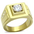 thumbnail image 1 of Alamode TK791-8 Men IP Gold Stainless Steel Ring with AAA Grade CZ in Clear - Size 8, 1 of 1