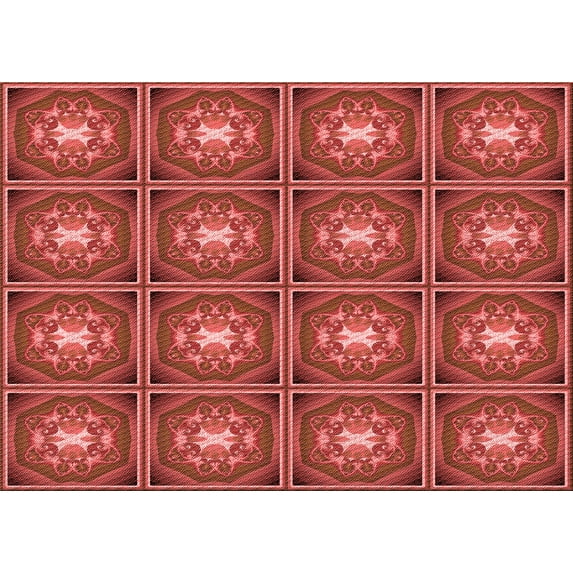 Ahgly Company Machine Washable Indoor Rectangle Transitional Orange Area Rugs, 4' x 6'