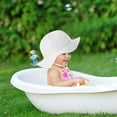 thumbnail image 4 of Baby Summer Bucket Hat Sun Protection Infant Wide Brim Fisherman Hat with Chin Strap, 4 of 6