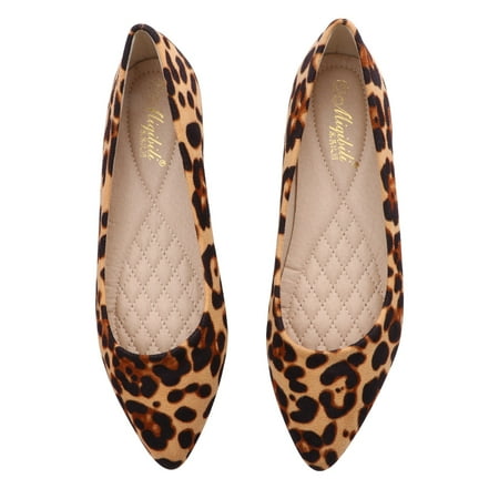 

Shoes Leopard Flat Lady Heeled Flats Pointed Toe S Pointy Ballet Suede Nude Loafers Dress Casual Office